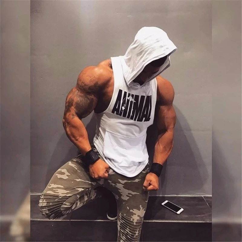 2021 New Men Bodybuilding Cotton Tank top Gyms Fitness Hooded Vest Sleeveless Hoodie Casual Fashion mens Workout Clothing
2021 New Men Bodybuilding Cotton Tank top Gyms Fitness Hooded Vest Sleeveless Hoodie Casual Fashion mens Workout Clothing