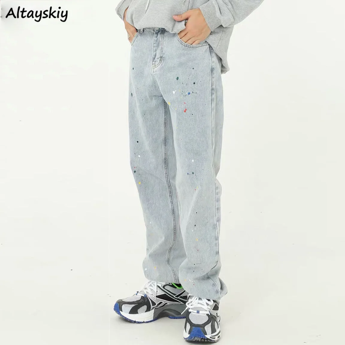 Jeans Women Harajuku Streetwear Students Hip Hop Korean Style Baggy Couple Chic Classic All-match Ins Retro Ink Jet Casual New
Jeans Women Harajuku Streetwear Students Hip Hop Korean Style Baggy Couple Chic Classic All-match Ins Retro Ink Jet Casual New