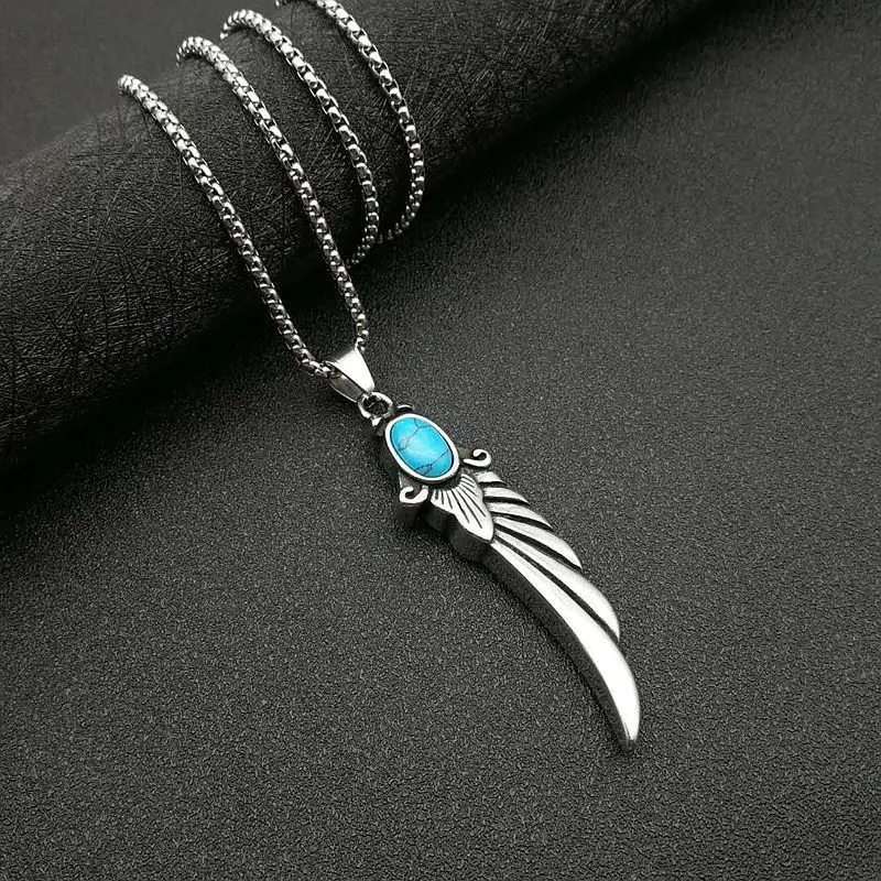 POTCET Neutral Stainless Steel Feather Wing Titanium Steel Pendant Necklace Geometric Fashion Hip Hop Party Jewelry
POTCET Neutral Stainless Steel Feather Wing Titanium Steel Pendant Necklace Geometric Fashion Hip Hop Party Jewelry