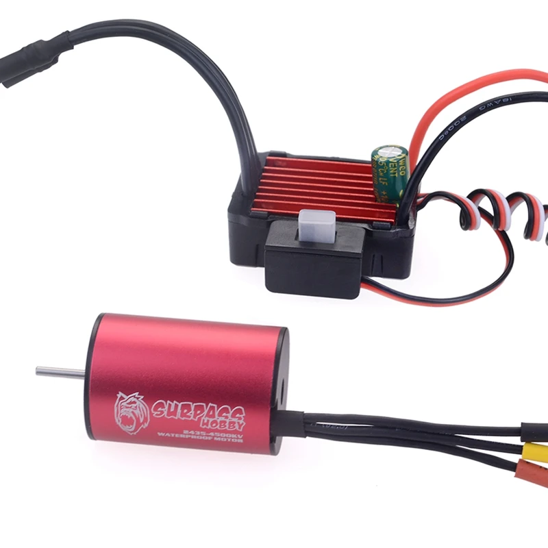 SURPASS HOBBY KK Waterproof 2435 4500KV Brushless Motor with 25A ESC for 1:16 1:18 RC Buggy Drift Racing Car
SURPASS HOBBY KK Waterproof 2435 4500KV Brushless Motor with 25A ESC for 1:16 1:18 RC Buggy Drift Racing Car