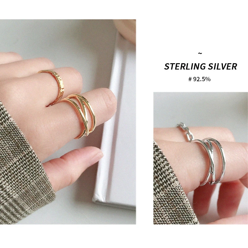 925 sterling silver ring INS simple cross double open line ring female silver ring for Women Jewelry
925 sterling silver ring INS simple cross double open line ring female silver ring for Women Jewelry