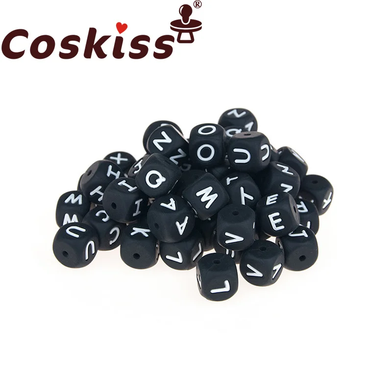 Coskiss 10pc Silicone Alphabet Letter Beads 12mm Black BPA Fress Silicone Teether DIY Teething Necklace Beads Nursing Pendant
Coskiss 10pc Silicone Alphabet Letter Beads 12mm Black BPA Fress Silicone Teether DIY Teething Necklace Beads Nursing Pendant