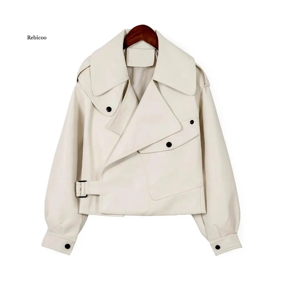 Spring New Women Faux Leather Jacket Biker Red White Coat Turndown Collar Pu Motorcycle Jackets Loose Streetwear Outerwear
Spring New Women Faux Leather Jacket Biker Red White Coat Turndown Collar Pu Motorcycle Jackets Loose Streetwear Outerwear