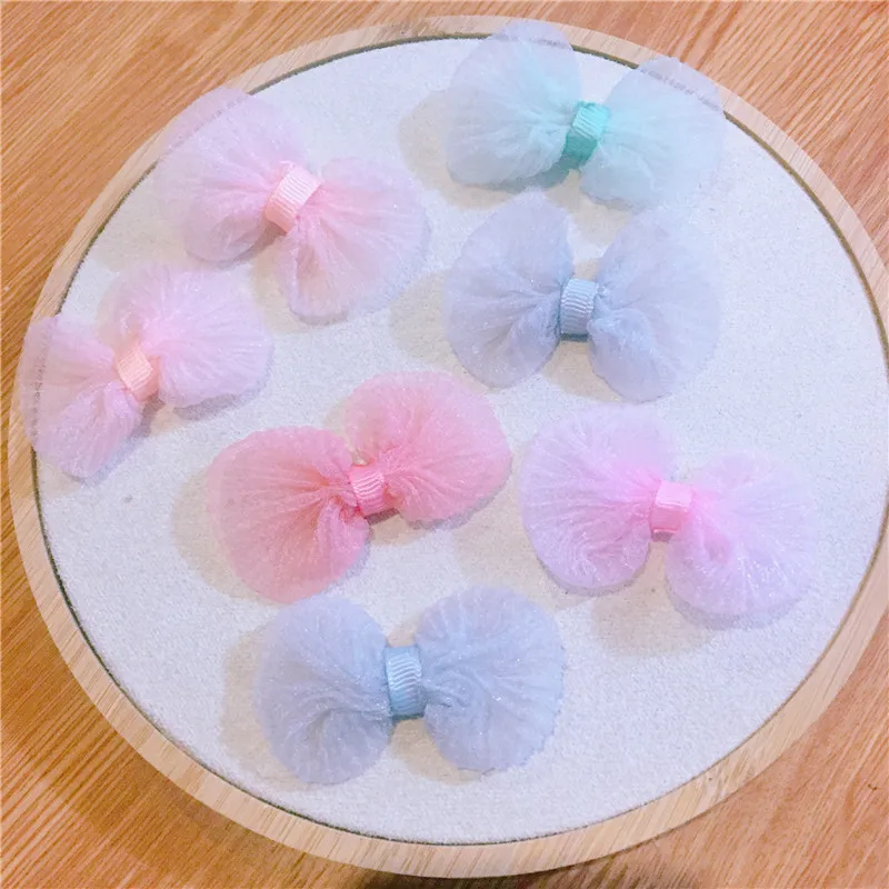 15pcs/lot 6*3.7cm DIY mesh fabric bowknot for handmade children's Headdress accessories | Дом и сад