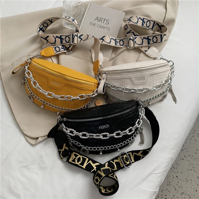 Burminsa Crocodile Pattern Wide Strap Small Crossbody Chest Bags For Women Brand Designer Saddle Thick Chain Shoulder Bags 2021
Burminsa Crocodile Pattern Wide Strap Small Crossbody Chest Bags For Women Brand Designer Saddle Thick Chain Shoulder Bags 2021
