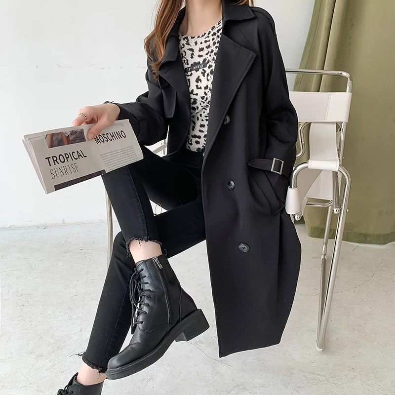 High Quality British Style Coats And Jackets Women Korean Style Loose Mid-length Coat Trench Coat Casaco Feminino Clothes
High Quality British Style Coats And Jackets Women Korean Style Loose Mid-length Coat Trench Coat Casaco Feminino Clothes