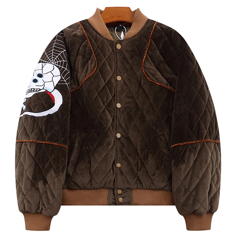 Mens Patchwork Embroidery Baseball Jacket Oversize Vintage Thick Jackets Coats Unisex Winter Harajuku Padded Velvet Streetwear
Mens Patchwork Embroidery Baseball Jacket Oversize Vintage Thick Jackets Coats Unisex Winter Harajuku Padded Velvet Streetwear