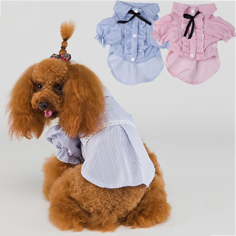2021 Fashion Pet Blouse Puff Sleeve Bowknot Dog Cats Clothes Korean Strip Shirt for Small Medium Dogs Cute Kitten Pet Costume
2021 Fashion Pet Blouse Puff Sleeve Bowknot Dog Cats Clothes Korean Strip Shirt for Small Medium Dogs Cute Kitten Pet Costume