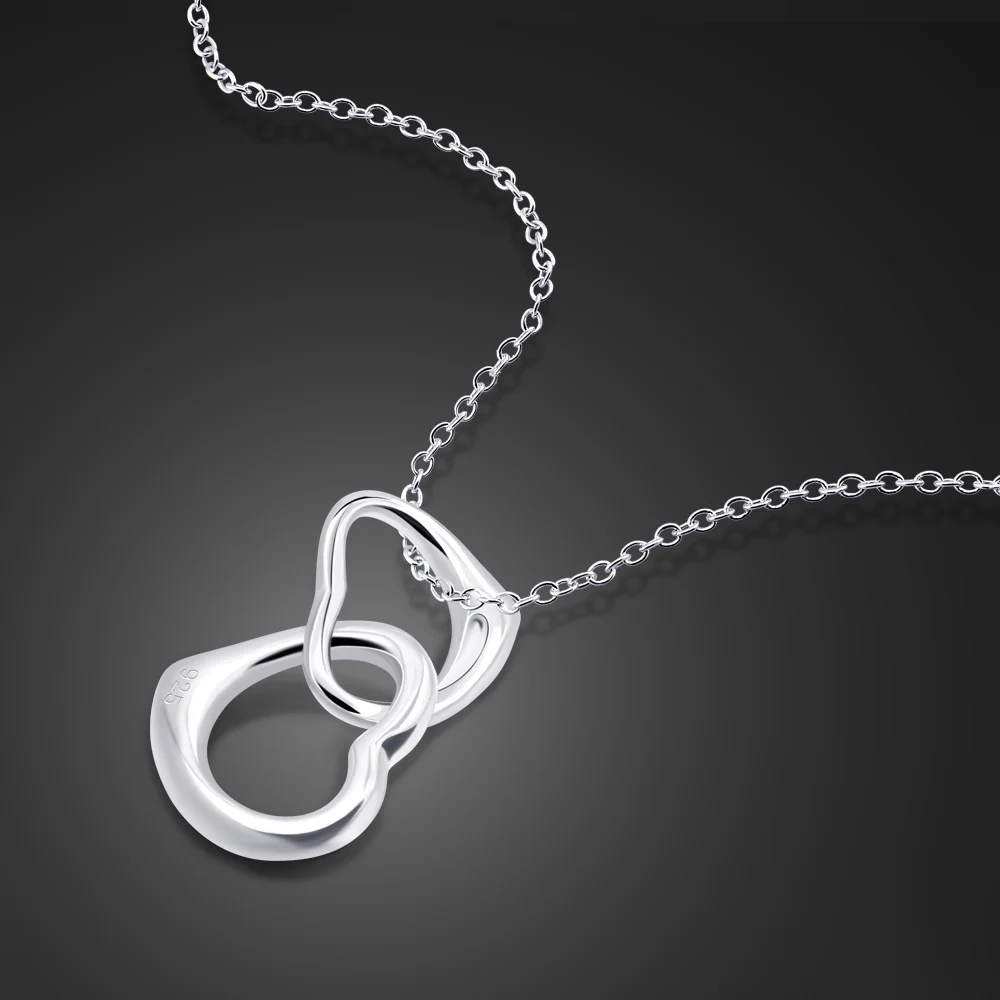 100% Silver Double Heart Pendant Choker Simple Fashion 925 Sterling Silver Necklace Charm Women Jewelry Birthday gift
100% Silver Double Heart Pendant Choker Simple Fashion 925 Sterling Silver Necklace Charm Women Jewelry Birthday gift