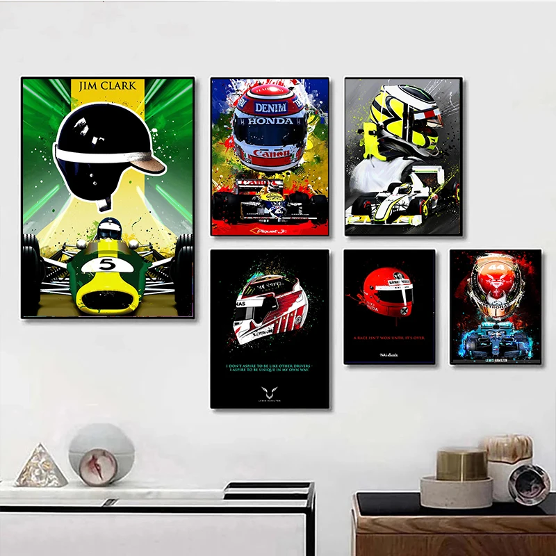 Fashion Star Ayrton Senna Racing Car New F1 Helmets Canvas Painting Posters and Prints Wall Art Pictures for Living Room Decor
Fashion Star Ayrton Senna Racing Car New F1 Helmets Canvas Painting Posters and Prints Wall Art Pictures for Living Room Decor