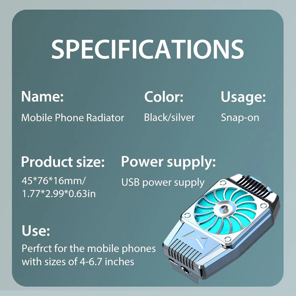 Universal Mobile Phone Cooling Fan Heat Sink For iPhone Samsung XIAOMI HUAWEI OnePlus LG Redmi Cooler fan Portable USB Radiator
Universal Mobile Phone Cooling Fan Heat Sink For iPhone Samsung XIAOMI HUAWEI OnePlus LG Redmi Cooler fan Portable USB Radiator