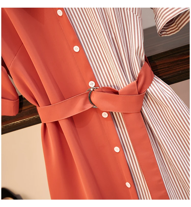 Houthion Stitching Women's Dresses Short O-Neck Knee-Length Retro Midi Dress Sleeve Fashion Casual New Korean Summer 
Houthion Stitching Women's Dresses Short O-Neck Knee-Length Retro Midi Dress Sleeve Fashion Casual New Korean Summer