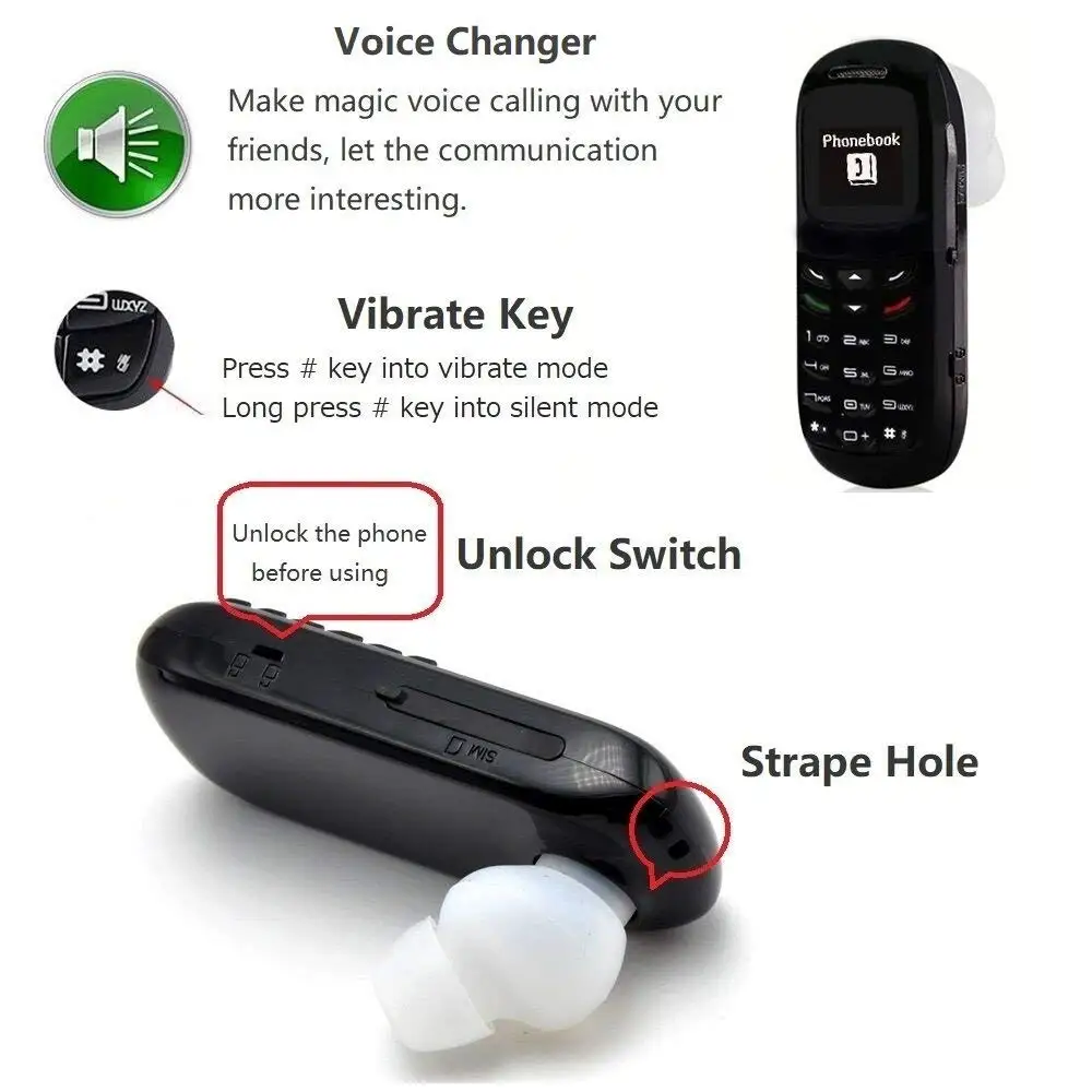 LIGOFWIS BM70 Mini Mobile Phone Bluetooth Earphone Dialer Single SIM Card Mini Bluetooth Handset Phone 0.66 Inch Unlocked
LIGOFWIS BM70 Mini Mobile Phone Bluetooth Earphone Dialer Single SIM Card Mini Bluetooth Handset Phone 0.66 Inch Unlocked
