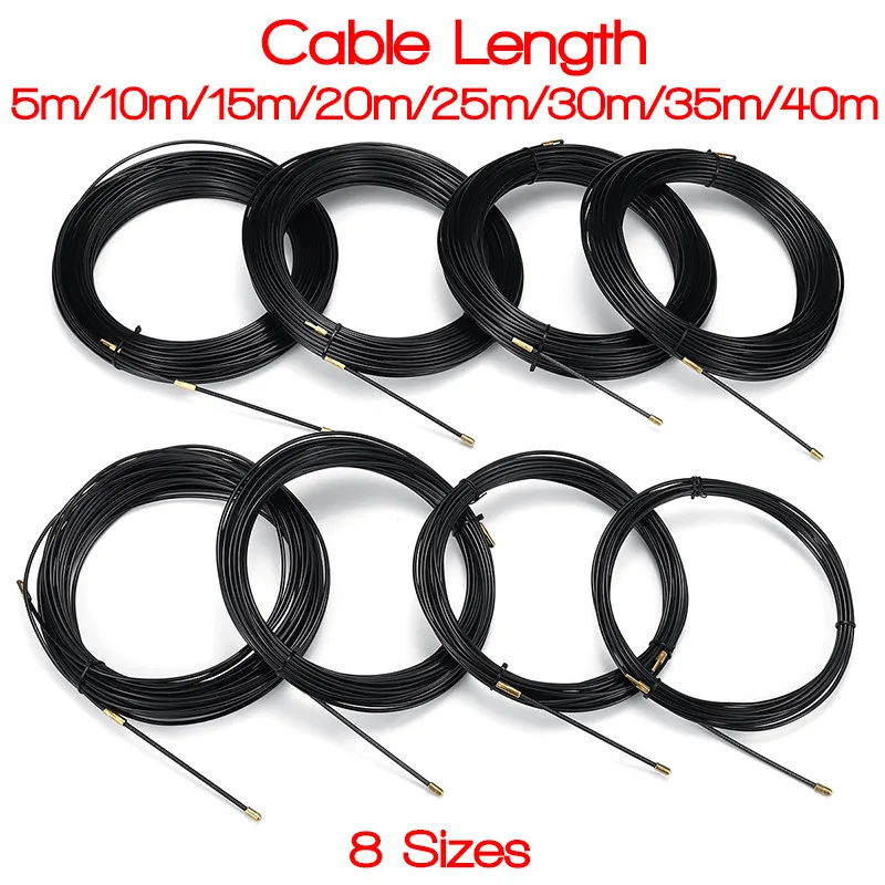 3mm Durable Black Fiberglass Electric Guide Device Cable Push Pullers Duct Snake Rodder Fish Tape Wire 5m to 40m Length
3mm Durable Black Fiberglass Electric Guide Device Cable Push Pullers Duct Snake Rodder Fish Tape Wire 5m to 40m Length