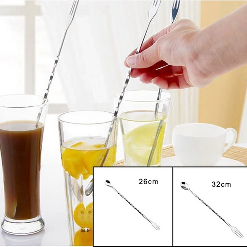 304 Stainless Steel Bar Spoon Milk Tea Coffee Coctail Double Headed Mixer Stirrer Bartending Fork Puddle Stirring Spoon Bar Tool
304 Stainless Steel Bar Spoon Milk Tea Coffee Coctail Double Headed Mixer Stirrer Bartending Fork Puddle Stirring Spoon Bar Tool