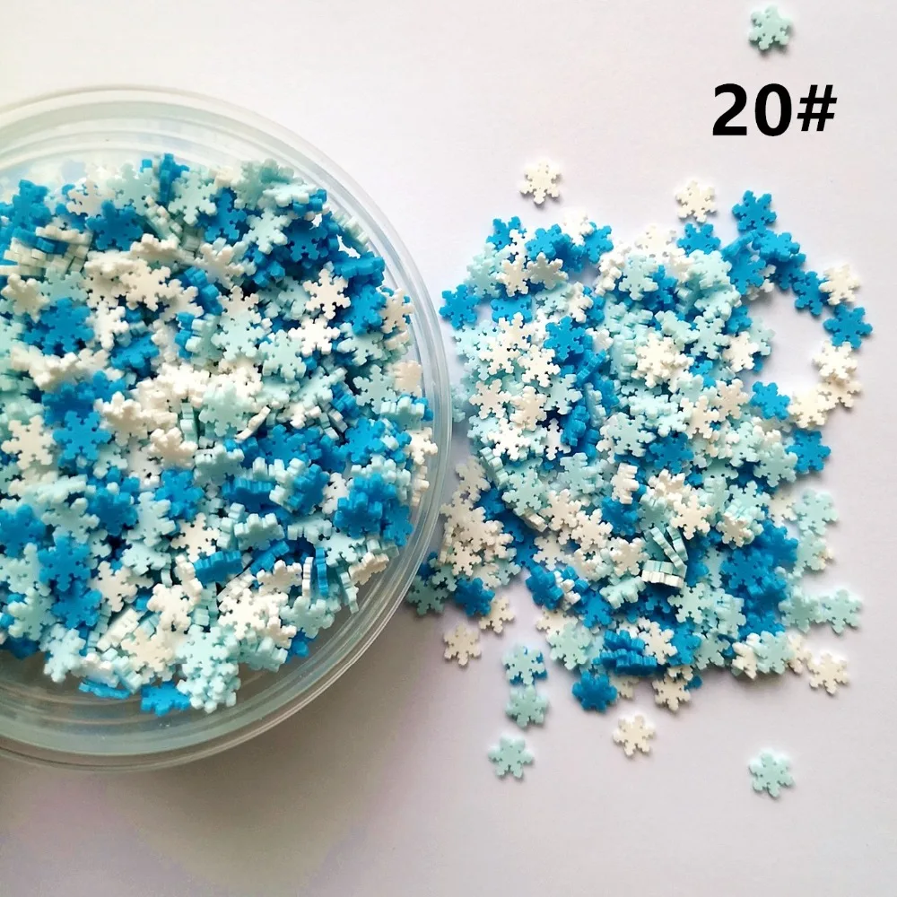 100g Snowflake Polymer Hot Soft Clay Sprinkles Colorful for Crafts plastic klei Tiny Cute Mud Particles Blue White Snow 
100g Snowflake Polymer Hot Soft Clay Sprinkles Colorful for Crafts plastic klei Tiny Cute Mud Particles Blue White Snow