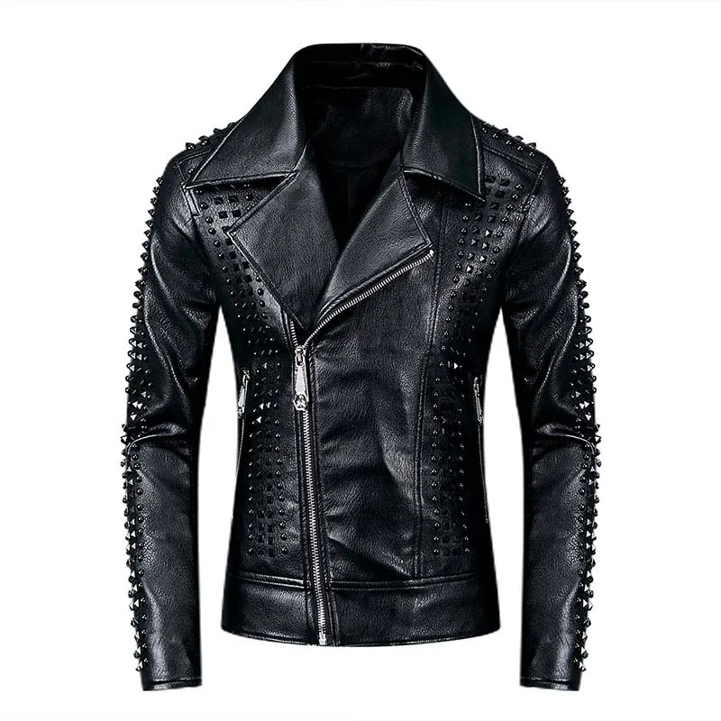 Mcikkny Men's Luxury Biker Leather Jackets Punk Rivets Leather Outwear Coats For Male Top Clothing
Mcikkny Men's Luxury Biker Leather Jackets Punk Rivets Leather Outwear Coats For Male Top Clothing