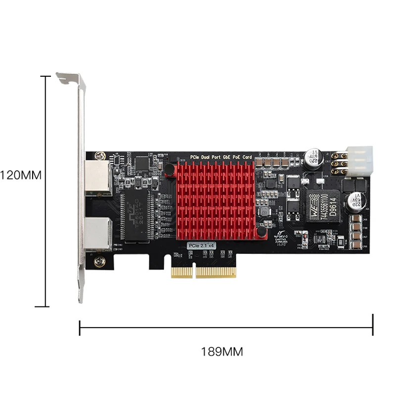 Dual port POE RJ45 PCI-E Network Card Gigabit Ethernet 100/1000Mbps Used for poe industrial camera image acquisition Desktops PC
Dual port POE RJ45 PCI-E Network Card Gigabit Ethernet 100/1000Mbps Used for poe industrial camera image acquisition Desktops PC