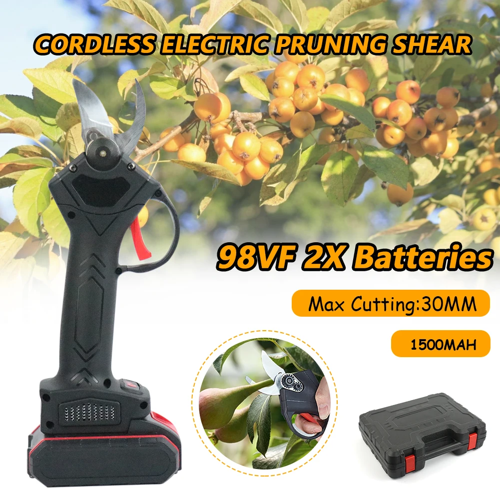 98VF Electric Pruning Shear Cordless Trimmer Lithium Battery Pruner Fruit Tree Bonsai Branch Cutter Scissor Garden Power Tool
98VF Electric Pruning Shear Cordless Trimmer Lithium Battery Pruner Fruit Tree Bonsai Branch Cutter Scissor Garden Power Tool