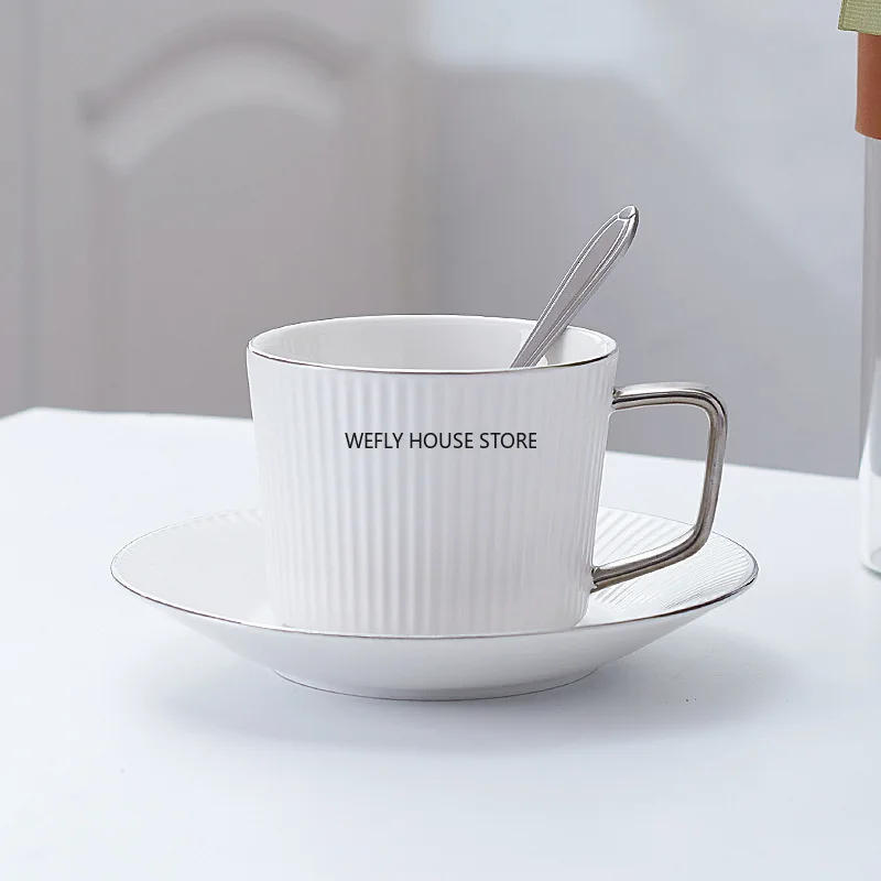 Fashion creative couple coffee cup gift gold handle mug striped ceramic cup dish ceramic mug tea mug travel mug coffee
Fashion creative couple coffee cup gift gold handle mug striped ceramic cup dish ceramic mug tea mug travel mug coffee