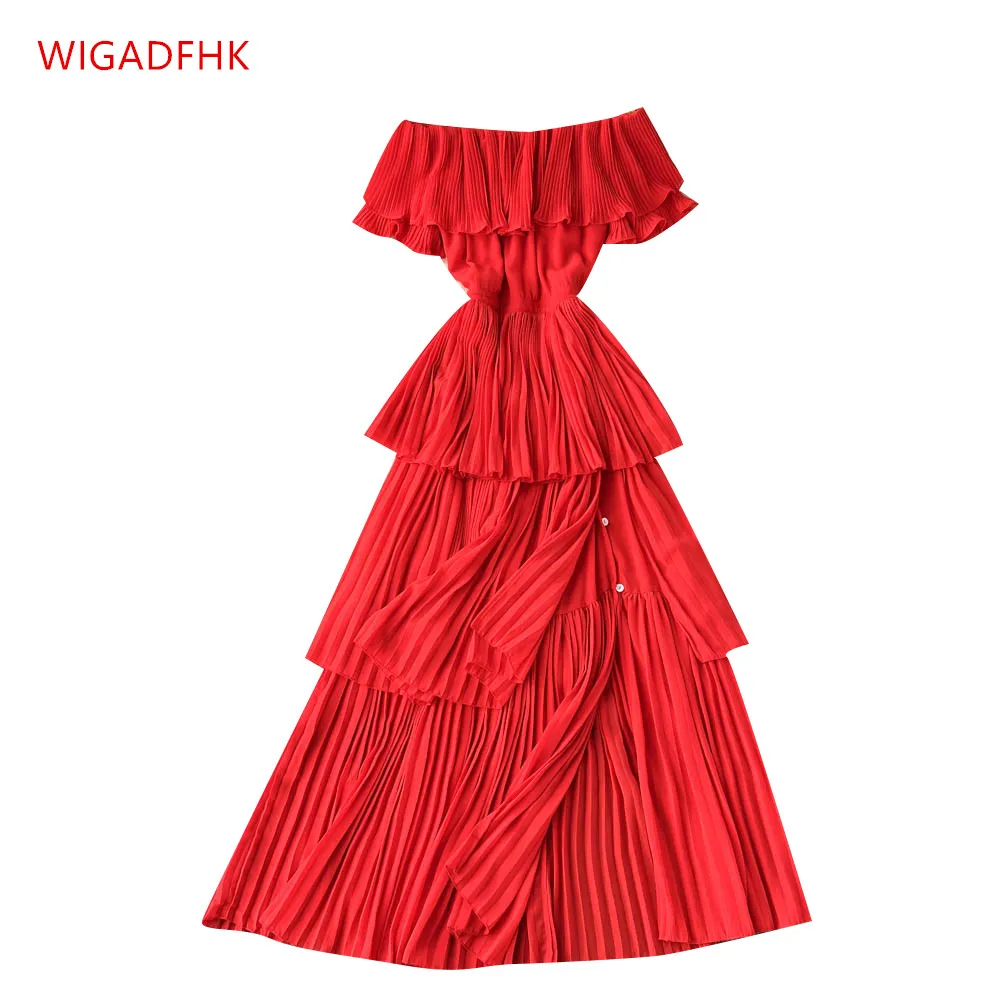 WIGADFHK 2022 New Summer Women's Beach Holiday Dress Sexy One-shoulder Pleated Chiffon Dress Sweet Cake Dress
WIGADFHK 2022 New Summer Women's Beach Holiday Dress Sexy One-shoulder Pleated Chiffon Dress Sweet Cake Dress