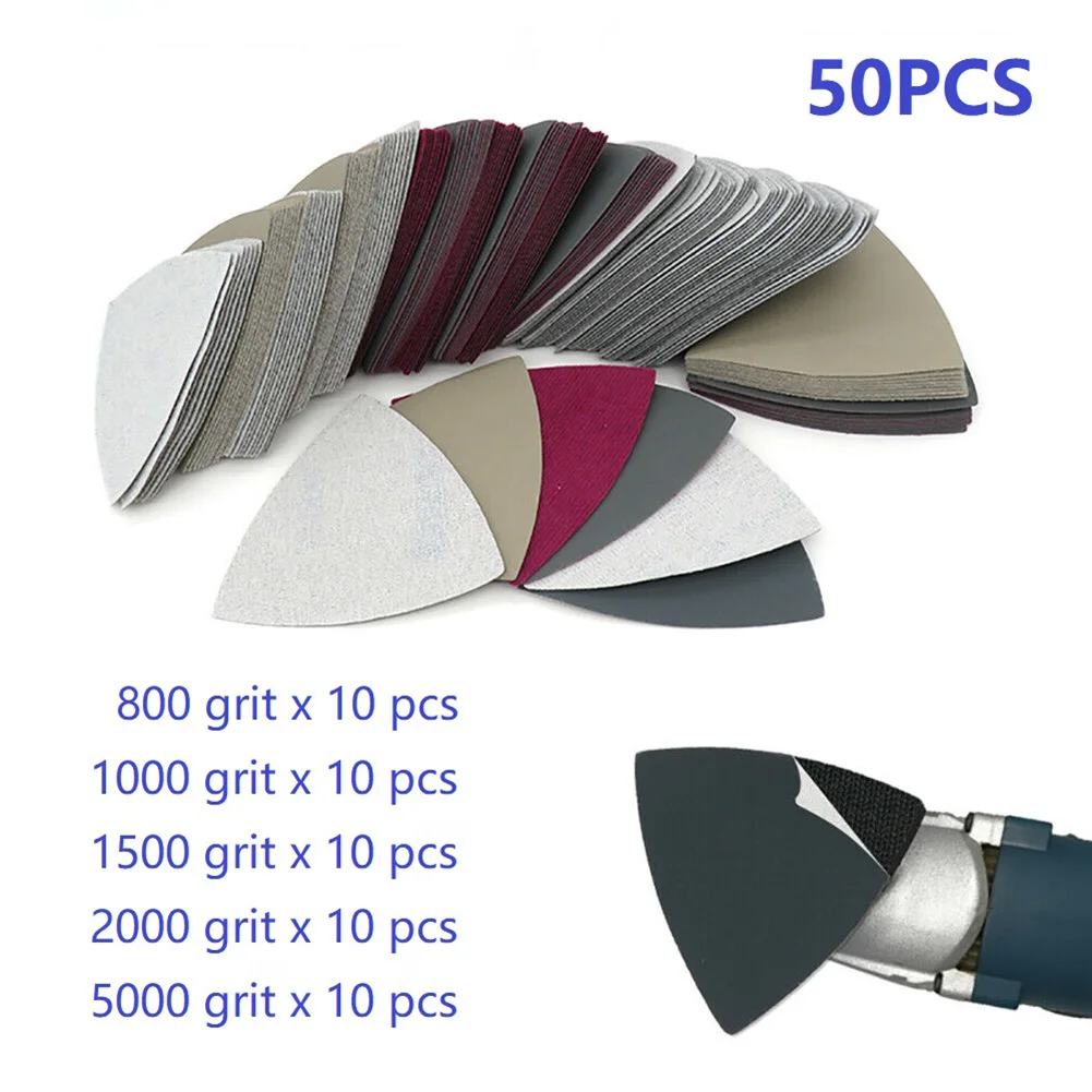 50 Pcs Sanding Sheets Triangle Sandpaper 90mm Wet Dry 800 1000 1500 2000 5000 Grit For Woodworking, Paintwork, Metal Polishing
50 Pcs Sanding Sheets Triangle Sandpaper 90mm Wet Dry 800 1000 1500 2000 5000 Grit For Woodworking, Paintwork, Metal Polishing
