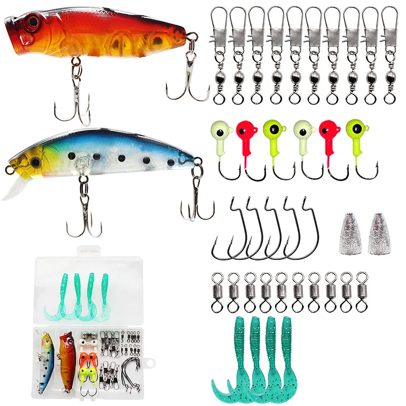 Crank Hook Kit Fishing Lures Set Hard Artificial Wobblers Soft Lure Fishing Silicone Bait Fishing Tackle Accessories JIG Pesca
Crank Hook Kit Fishing Lures Set Hard Artificial Wobblers Soft Lure Fishing Silicone Bait Fishing Tackle Accessories JIG Pesca