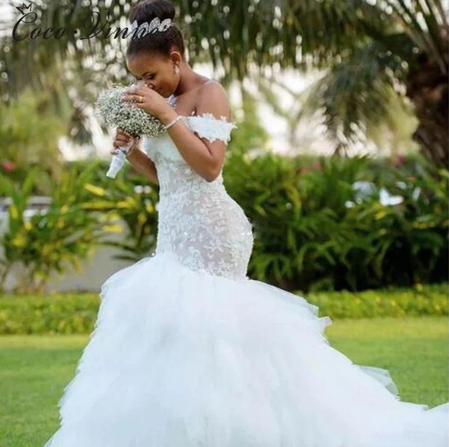 robe de mariee 2020 Elegant Lace Long Dresses for Wedding Off the Shoulder Custom Made Train Mermaid African Bridal Gowns
robe de mariee 2020 Elegant Lace Long Dresses for Wedding Off the Shoulder Custom Made Train Mermaid African Bridal Gowns