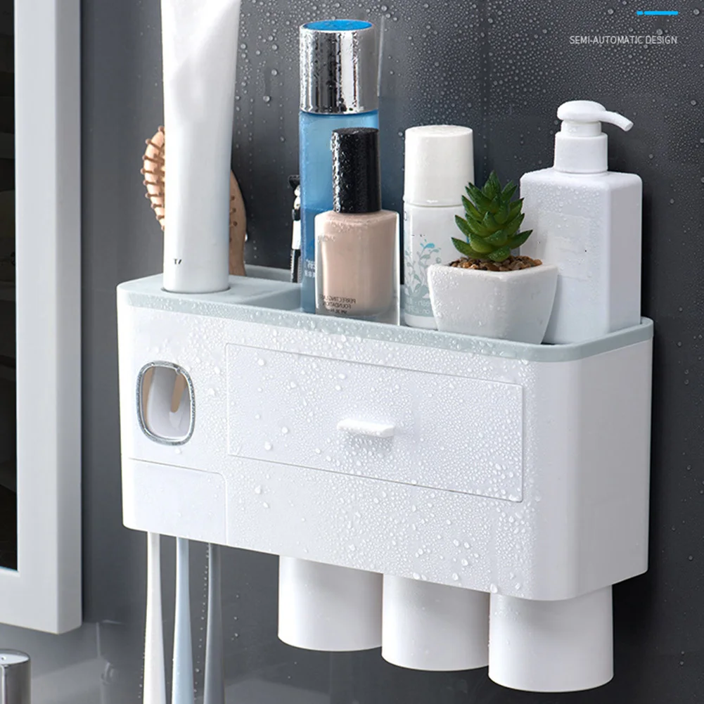 Automatic Toothpaste Dispenser Drawers For Bathroom Hotel With Dustproof Cover Cosmetic Organizer Wall Mounted Toothbrush Holder
Automatic Toothpaste Dispenser Drawers For Bathroom Hotel With Dustproof Cover Cosmetic Organizer Wall Mounted Toothbrush Holder