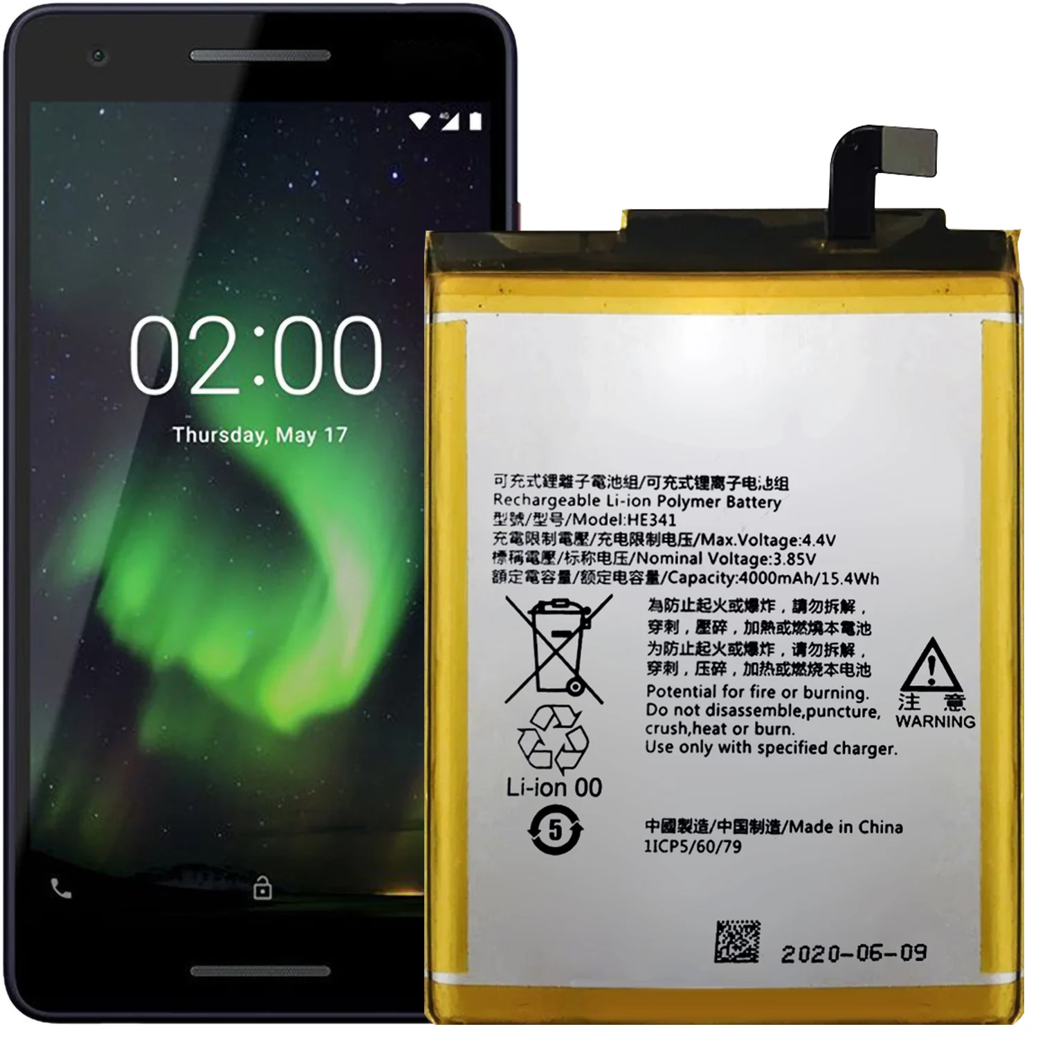 HE341 Battery For Nokia 2.1 TA-1084 TA-1086 TA-1092 1093 Battery Replacement Repair Part
HE341 Battery For Nokia 2.1 TA-1084 TA-1086 TA-1092 1093 Battery Replacement Repair Part