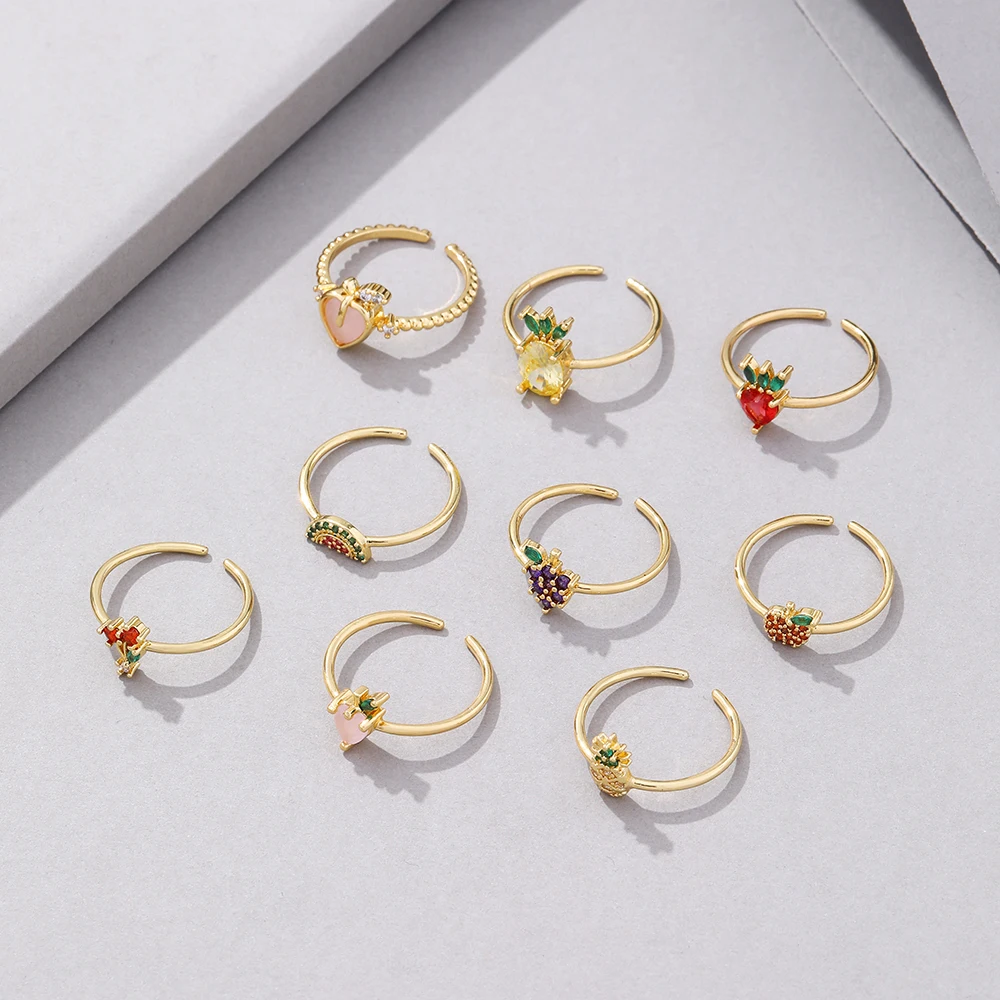 Lost Lady Creative Fashion INS Fruit Ring Popular Cute Pineapple Peach Grape Lady Ring Alloy Jewelry Wholesale Direct Sales
Lost Lady Creative Fashion INS Fruit Ring Popular Cute Pineapple Peach Grape Lady Ring Alloy Jewelry Wholesale Direct Sales