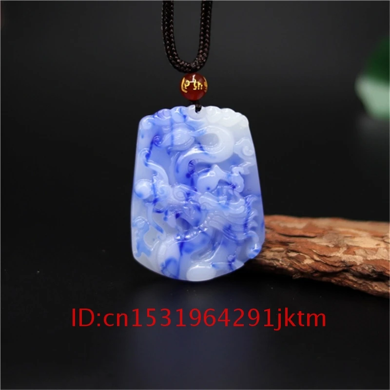Natural for Pendant Charm Fashion Carved Amulet Jade Chinese Women White Necklace Jadeite Jewelry Men Gifts Hand Dragon Blue
Natural for Pendant Charm Fashion Carved Amulet Jade Chinese Women White Necklace Jadeite Jewelry Men Gifts Hand Dragon Blue