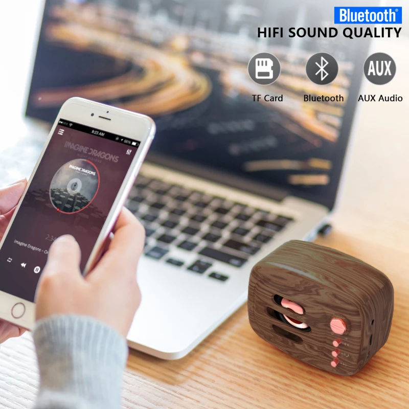 Wireless Bluetooth Speaker Bluetooth Support TF Card Stereo Retro Wood GrainSubwoofer Speaker Outdoor Portable Mini Loudspeaker
Wireless Bluetooth Speaker Bluetooth Support TF Card Stereo Retro Wood GrainSubwoofer Speaker Outdoor Portable Mini Loudspeaker