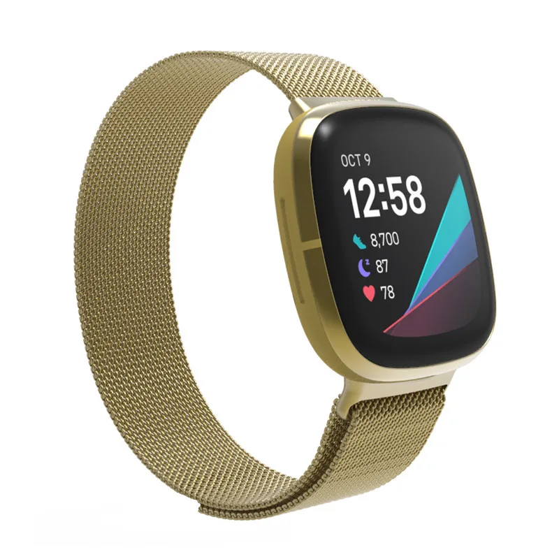 

strap For Fitbit Versa 3 Stainless Steel Metal Fitbit Versa Bands Milanese Loop For Fitbit Sense /Fitbi Versa3