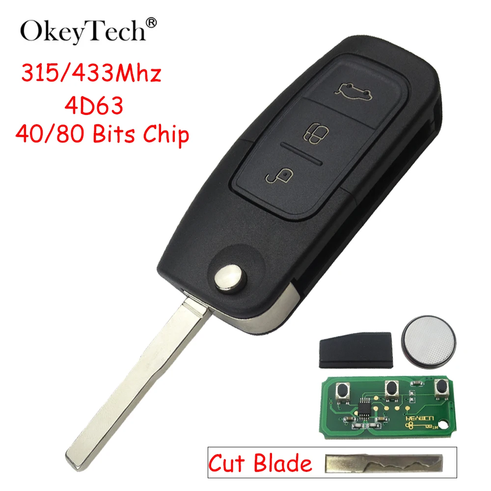 OkeyTech 3 Button 315/433MHz 4D63 Chip Car Remote Key For Ford Fusion Focus Mondeo Fiesta Galaxy C-Max D-Max HU101 Blade Vehicle
OkeyTech 3 Button 315/433MHz 4D63 Chip Car Remote Key For Ford Fusion Focus Mondeo Fiesta Galaxy C-Max D-Max HU101 Blade Vehicle