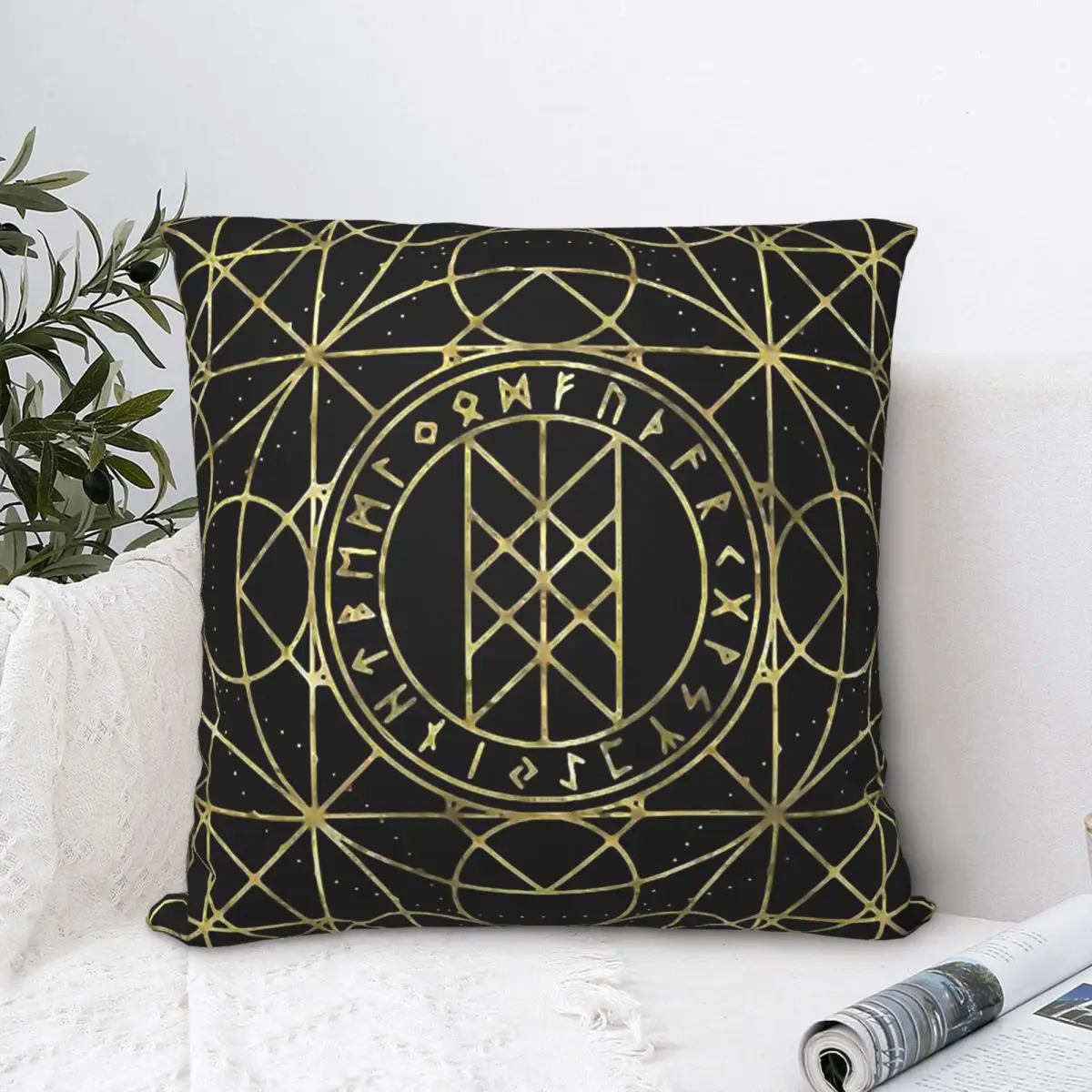

Web Of Wyrd The Matrix Of Fate Pillowcase Viking Norse Mythology Backpack Cushion For Sofa Office Coussin Covers Decorative