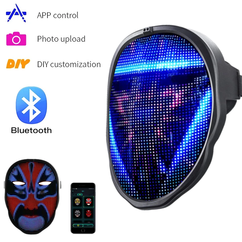 Светодиодная маска с управлением через приложение по Bluetooth, Rgb Светодиодное освещение, маска для вечеринки «сделай сам», маска для лица для р...
Светодиодная маска с управлением через приложение по Bluetooth, Rgb Светодиодное освещение, маска для вечеринки «сделай сам», маска для лица для р...