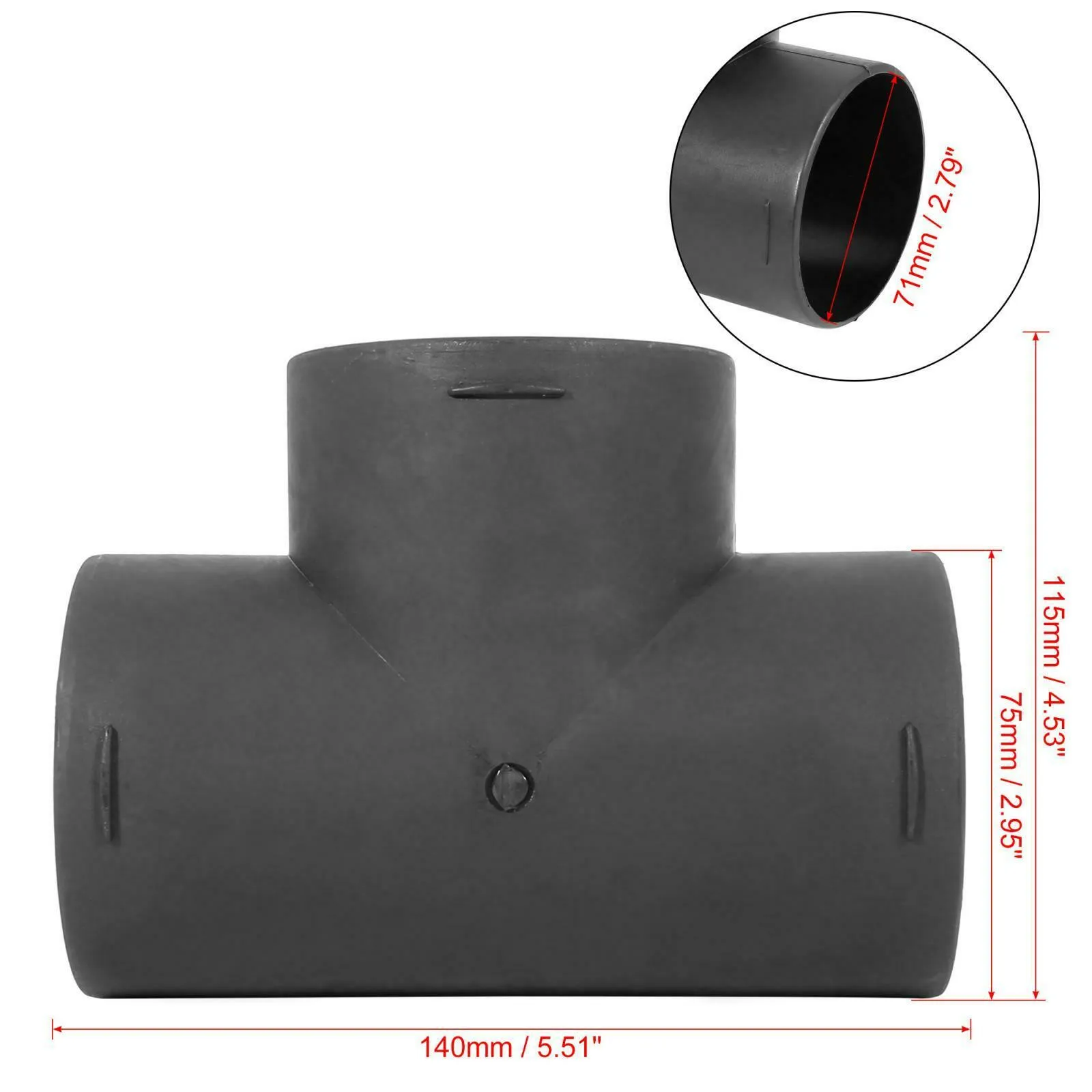 Black 75mm T-type Tee Parking Heater Air Outlet Fitting Connector Auto Car Heater Warm 3 Way Air Ducting Pipe Car Accessories
Black 75mm T-type Tee Parking Heater Air Outlet Fitting Connector Auto Car Heater Warm 3 Way Air Ducting Pipe Car Accessories
