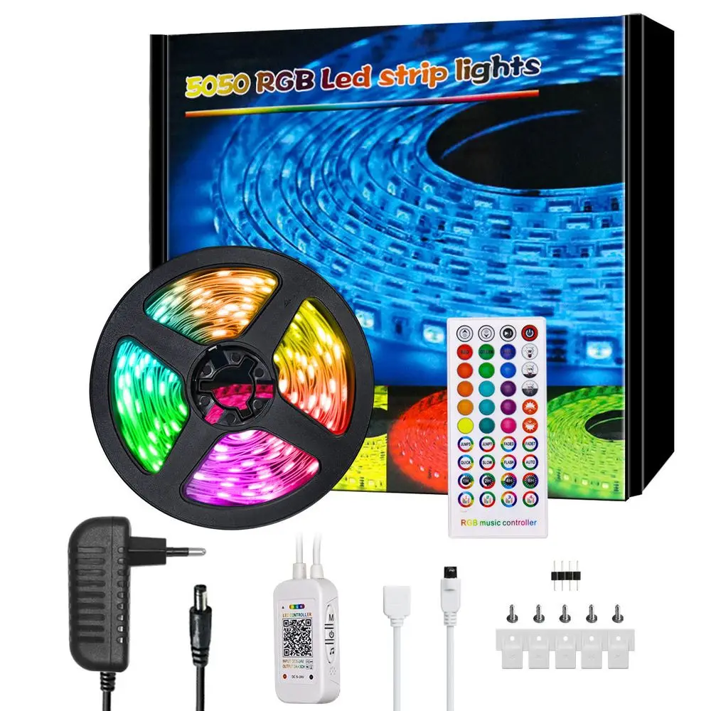Светодиодная лента RGB 5050 с поддержкой Bluetooth для спальни, гибкая ленточная лампа, ночники, светодиодные ленты, управление музыкой через прило...
Светодиодная лента RGB 5050 с поддержкой Bluetooth для спальни, гибкая ленточная лампа, ночники, светодиодные ленты, управление музыкой через прило...