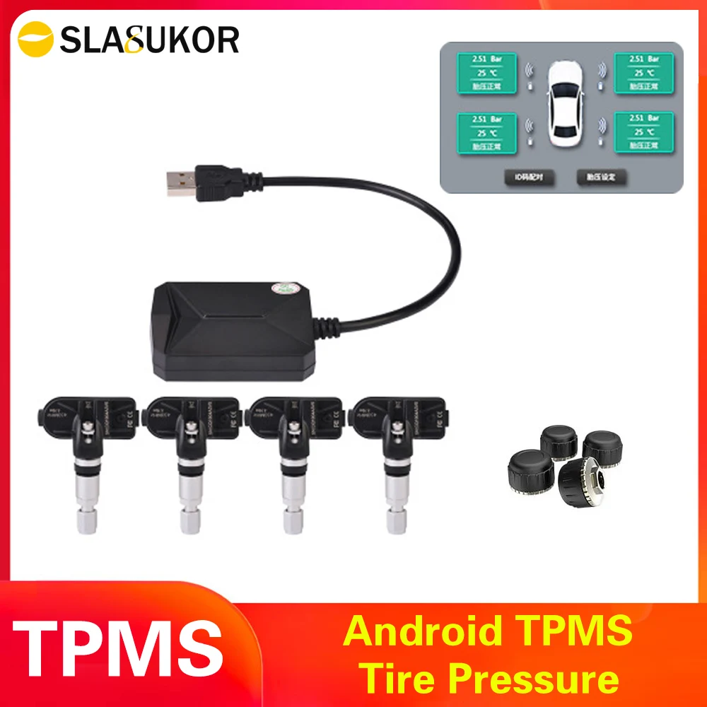 Android TPMS tire pressure monitor/USB Android navigation tire pressure monitoring alarm system/wireless transmission TPMS
Android TPMS tire pressure monitor/USB Android navigation tire pressure monitoring alarm system/wireless transmission TPMS