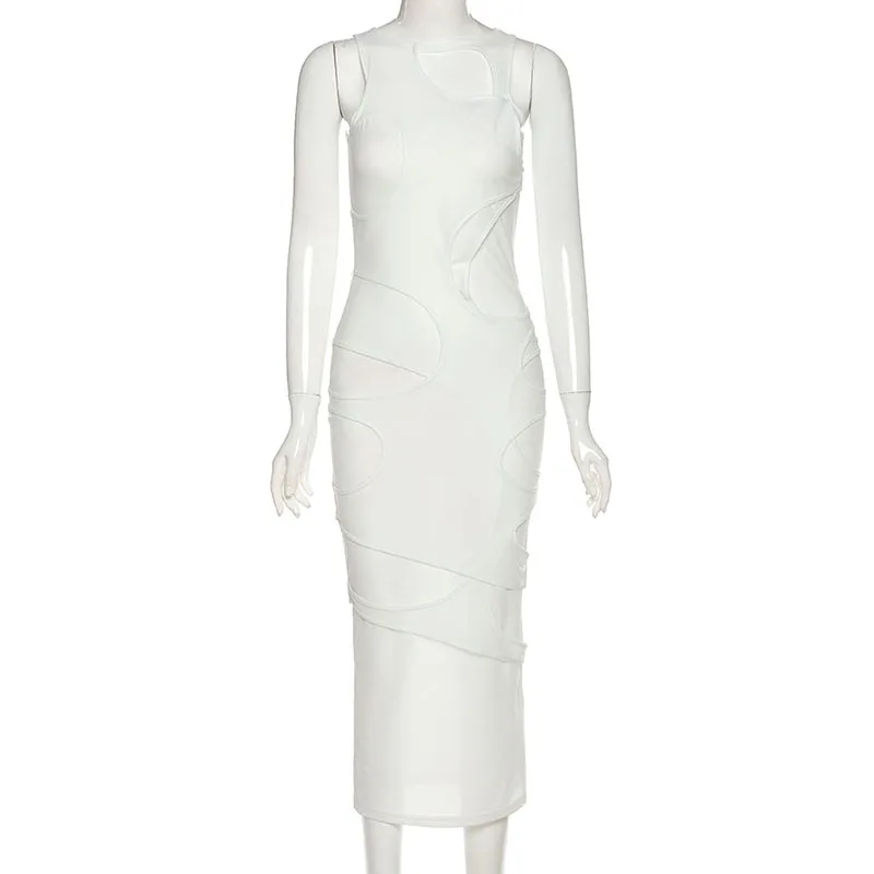 2021 Sleeveless O-Neck Solid Patchwork Mesh Maxi Dress Autumn Winter Women Fashion Sexy Party Club Clthings
2021 Sleeveless O-Neck Solid Patchwork Mesh Maxi Dress Autumn Winter Women Fashion Sexy Party Club Clthings