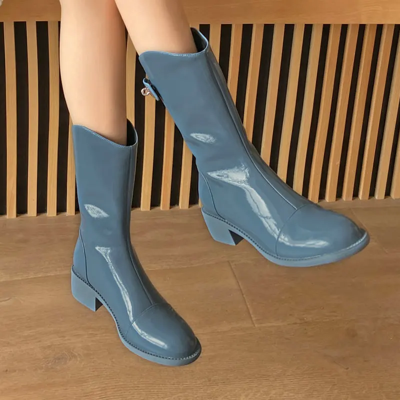 Winte Fashion Woman Boots Ladies Fall Shoes Square Heel Large Size Microfiber boots Female Belt Buckle Zipper Mid Calf Boots
Winte Fashion Woman Boots Ladies Fall Shoes Square Heel Large Size Microfiber boots Female Belt Buckle Zipper Mid Calf Boots