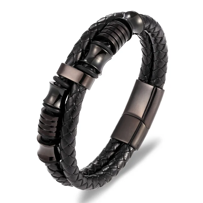 Fashion Stainless Steel Charm Magnetic Black Men Bracelet Leather Genuine Braided Punk Rock Bangles Jewelry Accessories Friend
Fashion Stainless Steel Charm Magnetic Black Men Bracelet Leather Genuine Braided Punk Rock Bangles Jewelry Accessories Friend