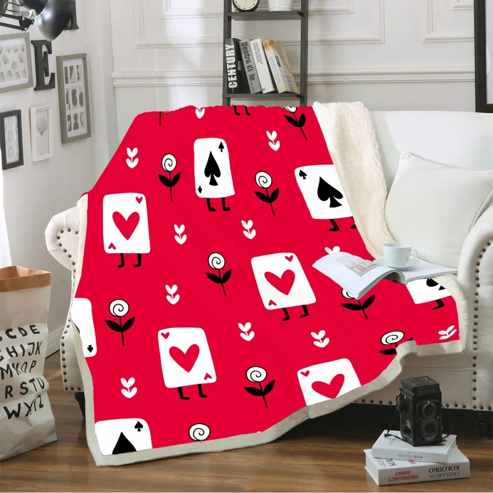 Hearts Spade Card Throw Blanket Cute Poker Leaf Super Soft Sherpa Fleece Blanket Kids Cozy Blankets Girl Office Knee Blanket Red
Hearts Spade Card Throw Blanket Cute Poker Leaf Super Soft Sherpa Fleece Blanket Kids Cozy Blankets Girl Office Knee Blanket Red