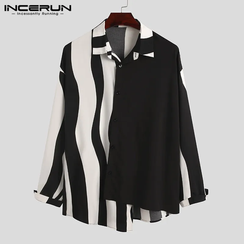 Men Striped Patchwork Shirts Brand Streetwear Lapel Long Sleeve Tops Fashion Irregular Shirts 2022 Casual Camisas S-5XL INCERUN
Men Striped Patchwork Shirts Brand Streetwear Lapel Long Sleeve Tops Fashion Irregular Shirts 2022 Casual Camisas S-5XL INCERUN