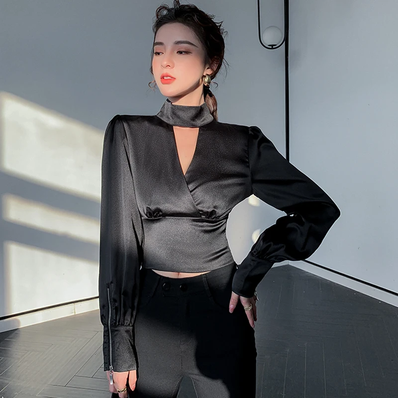 Alien Kitty 2021 New Sprng Elegant Women Blouses Casual Shirts Solid Halter Office Lady Female Loose Long Sleeve Simple Blusas 
Alien Kitty 2021 New Sprng Elegant Women Blouses Casual Shirts Solid Halter Office Lady Female Loose Long Sleeve Simple Blusas