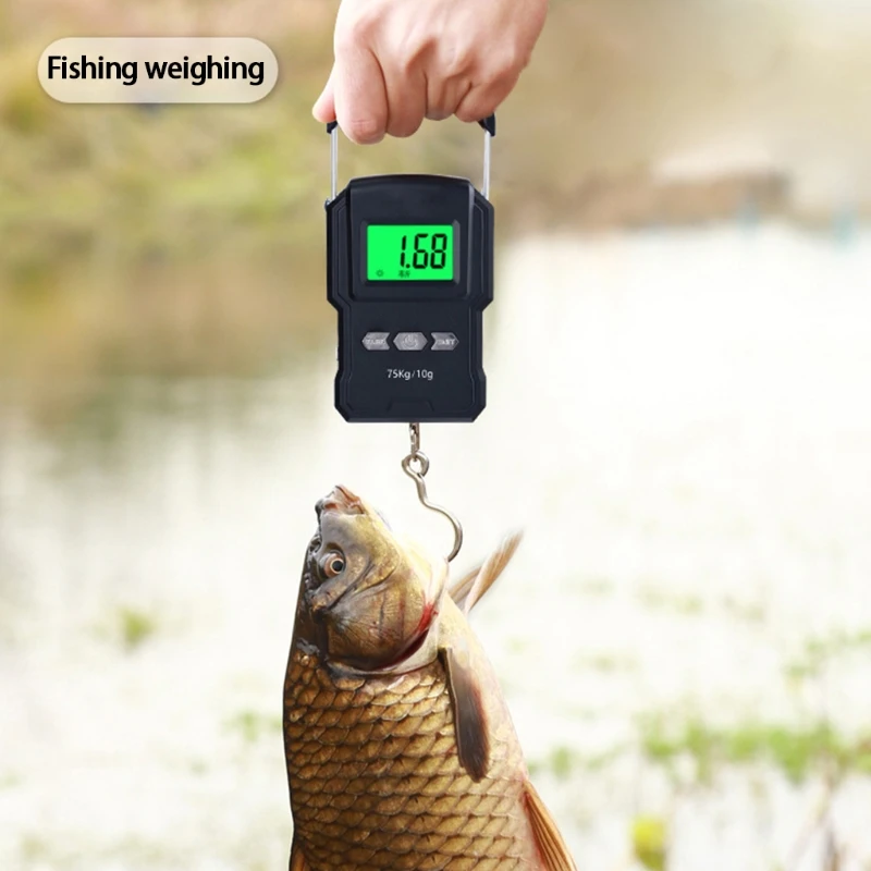 Mini Crane Scale Portable 165lb/75kg Heavy Duty Digital Hanging Scales LCD Display with Backlight for Home Farm Market Fishing |