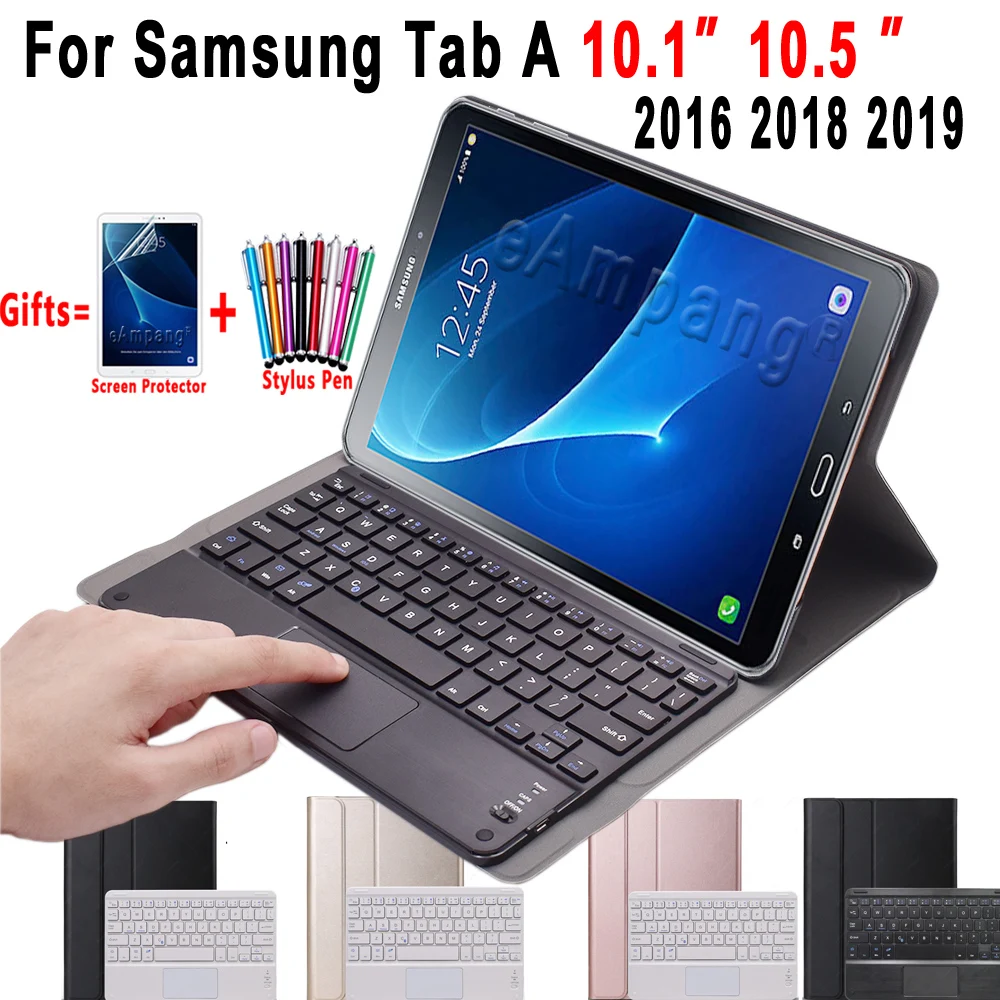 Чехол для Samsung Galaxy Tab A A6 10 1 5 2016 2018 2019 со съемной сенсорной клавиатурой и Bluetooth