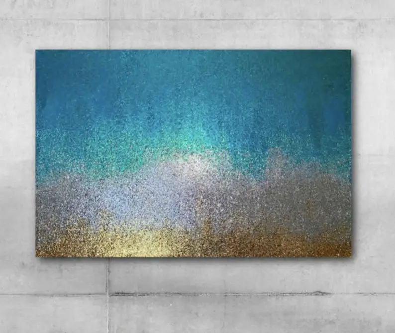 Glitter Sparkle Abstract Art Canvas Acrylic Painting Teal Turquoise Blues touches gold silver Extra Large Handmade oil painting
Glitter Sparkle Abstract Art Canvas Acrylic Painting Teal Turquoise Blues touches gold silver Extra Large Handmade oil painting