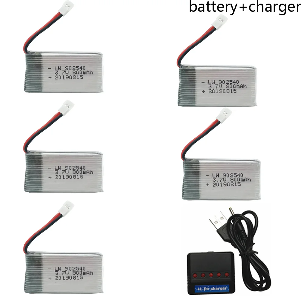 

3.7V 800mah 902540 Lipo Battery with charger For Syma X5C x5 X5SC X5SW M68 CX-30 K60 905 30C RC Quadcopter Drone Spare Part